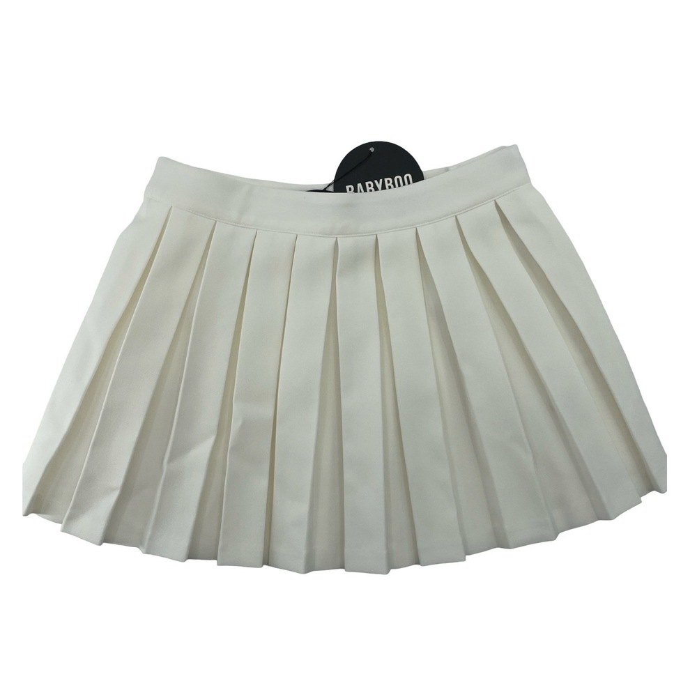 Babyboo Skirt Lexi Pleated Mini XS White New